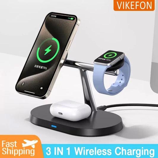 Magnetic Wireless Charger Desktop Stand Fast Charging Station